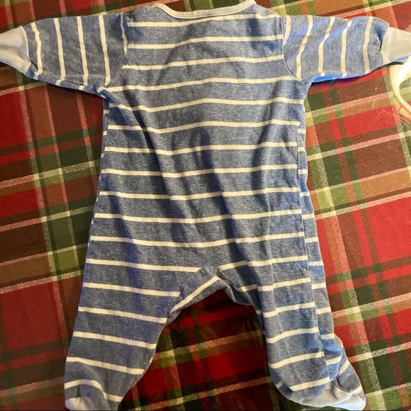Gerber Children’s Wear Boys Footed Zip Up Pajamas 0-3 months Blue Bear - Picture 2 of 5